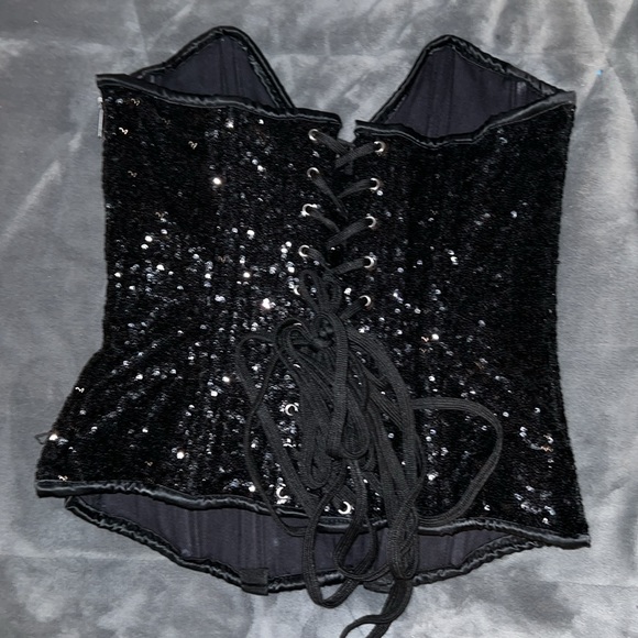 Custom sequin and crystal extreme boned corset - Picture 8 of 8